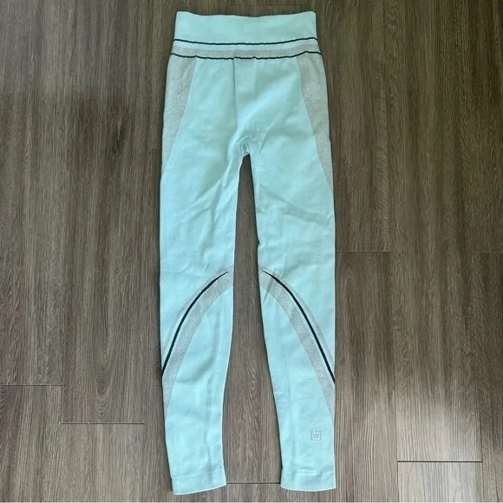 Wolfird aquamarine stripe shaping leggings for carbon 38, NWT, size smalll